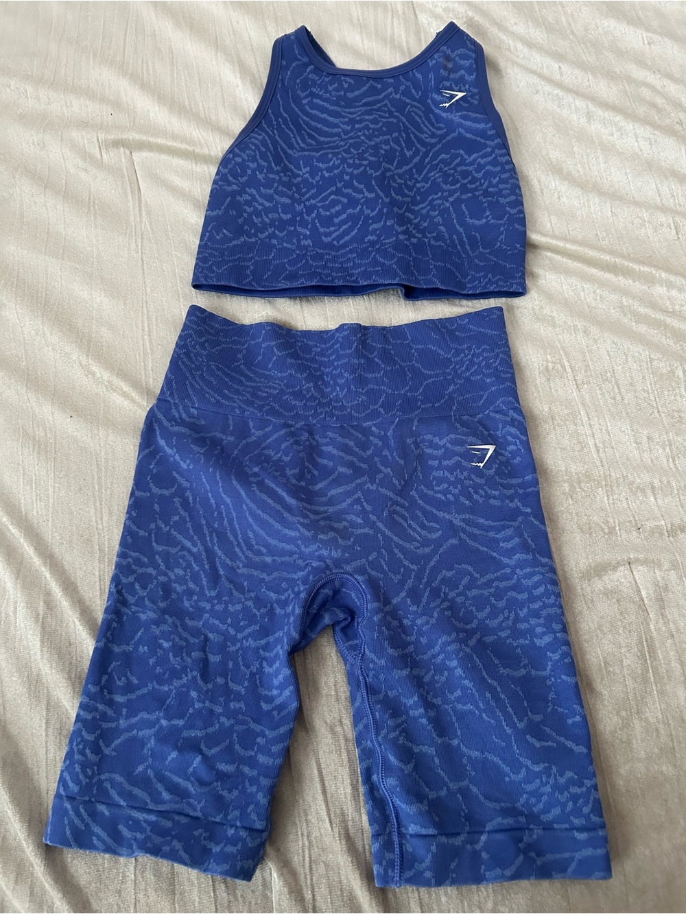 Gymshark Adapt Animal Print Set in Court Blue